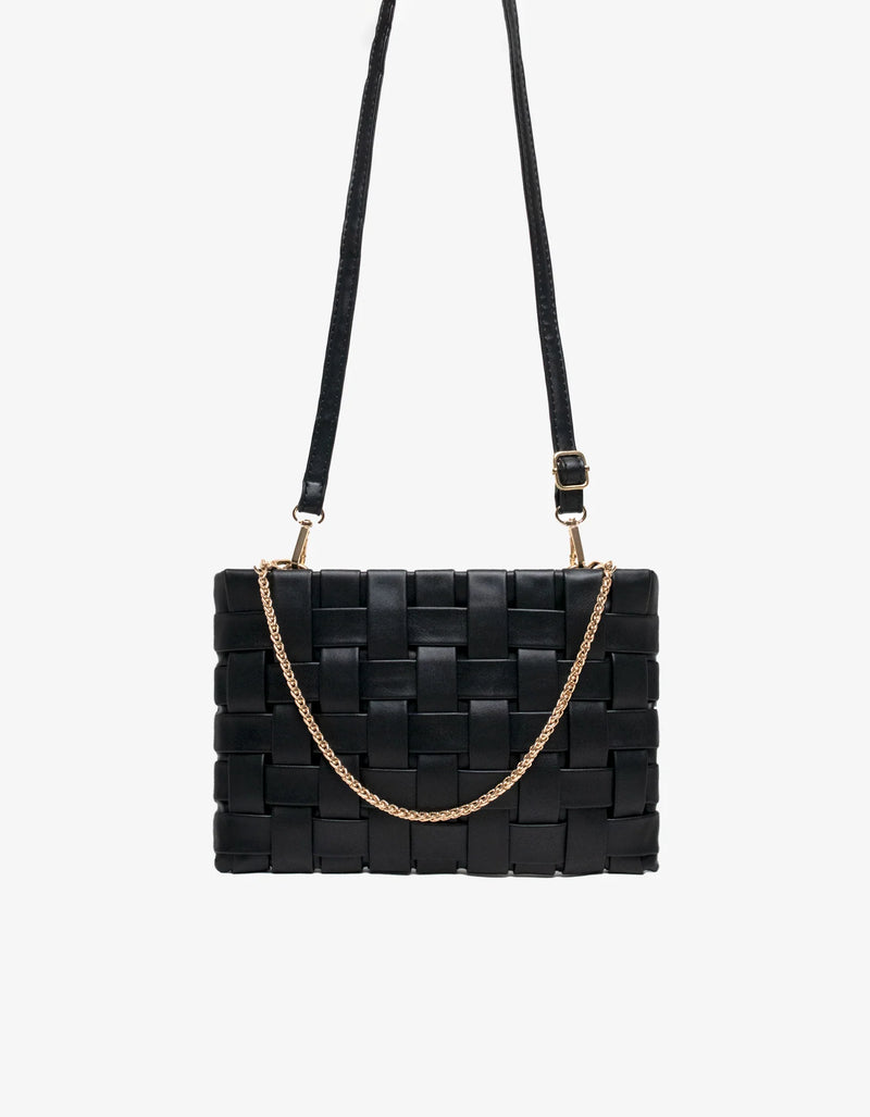 REMI/REID LINDY CLUTCH WOVEN LARGE BLACK