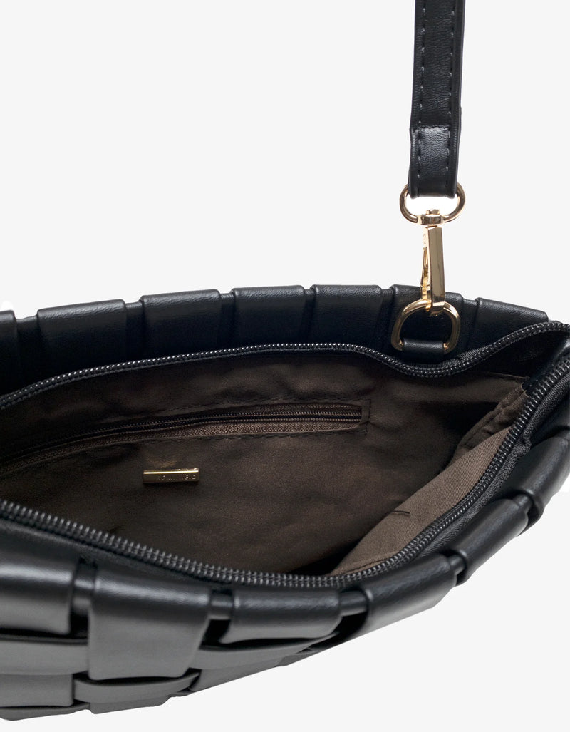 REMI/REID LINDY CLUTCH WOVEN LARGE BLACK
