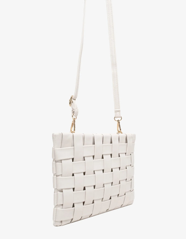 REMI/REID LINDY CLUTCH WOVEN LARGE OFF WHITE