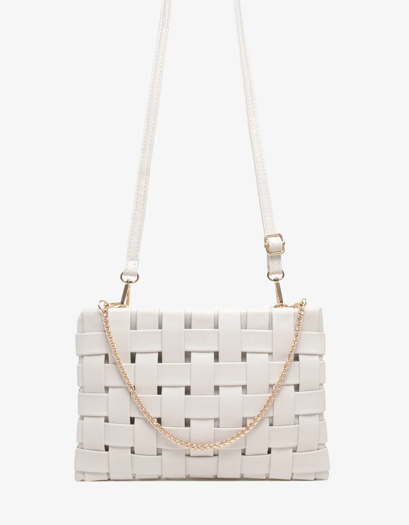 REMI/REID LINDY CLUTCH WOVEN LARGE OFF WHITE