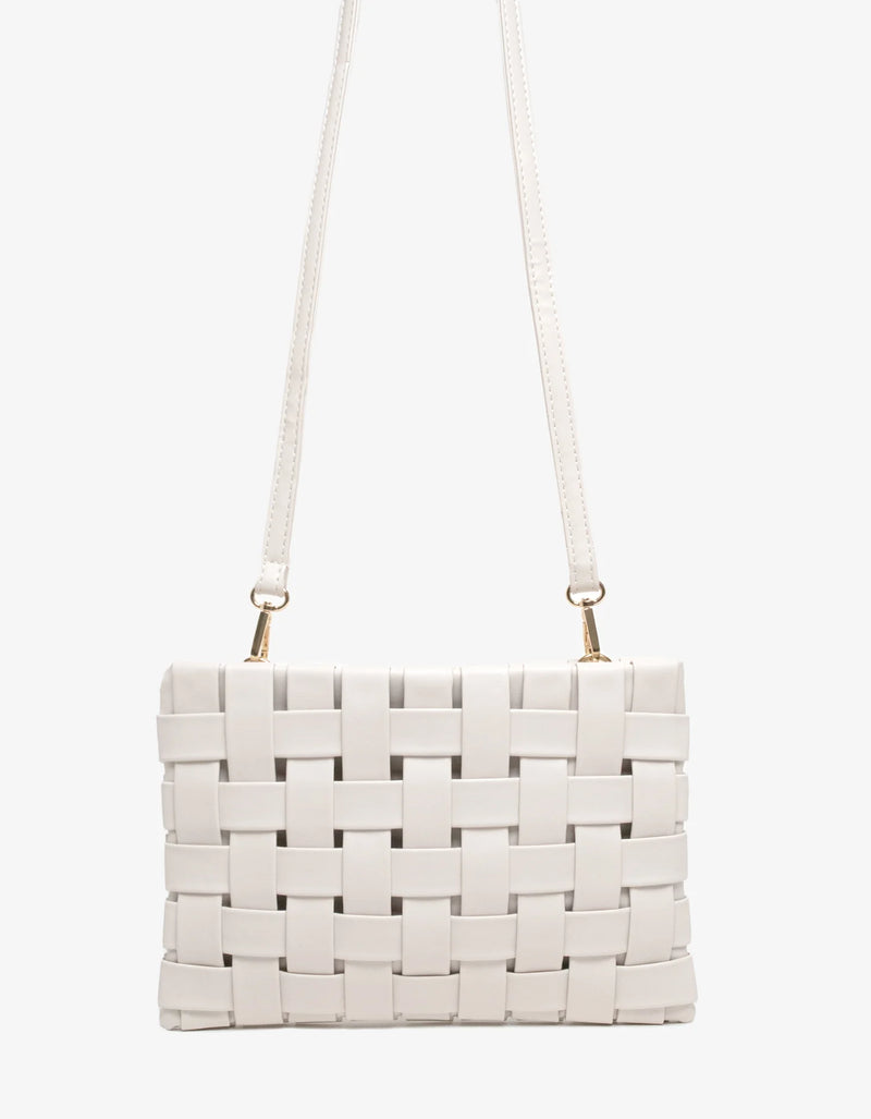 REMI/REID LINDY CLUTCH WOVEN LARGE OFF WHITE