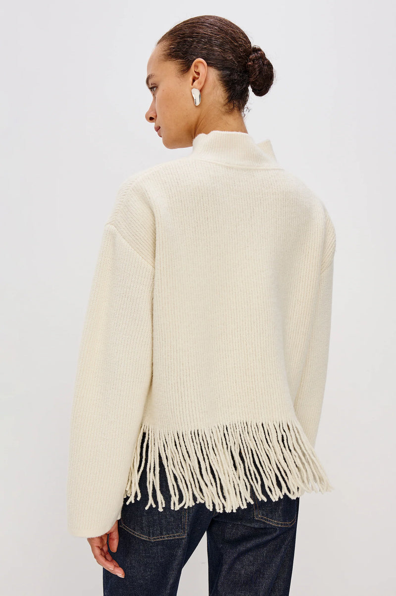 RAILS Lise sweater Ivory Fringe