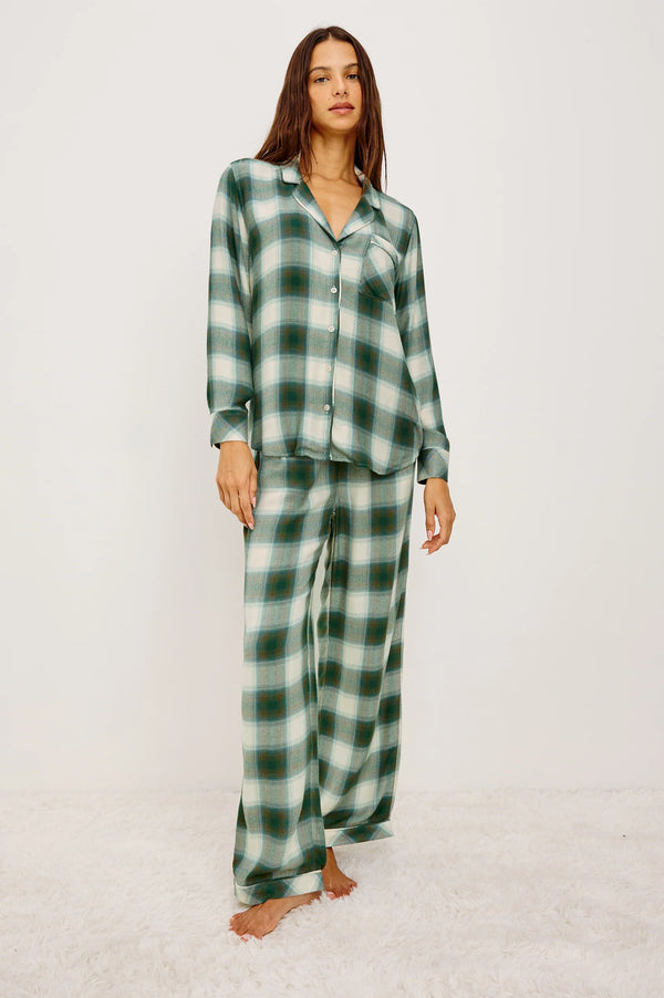 RAILS Luna pajama set Ivory Olive Teal