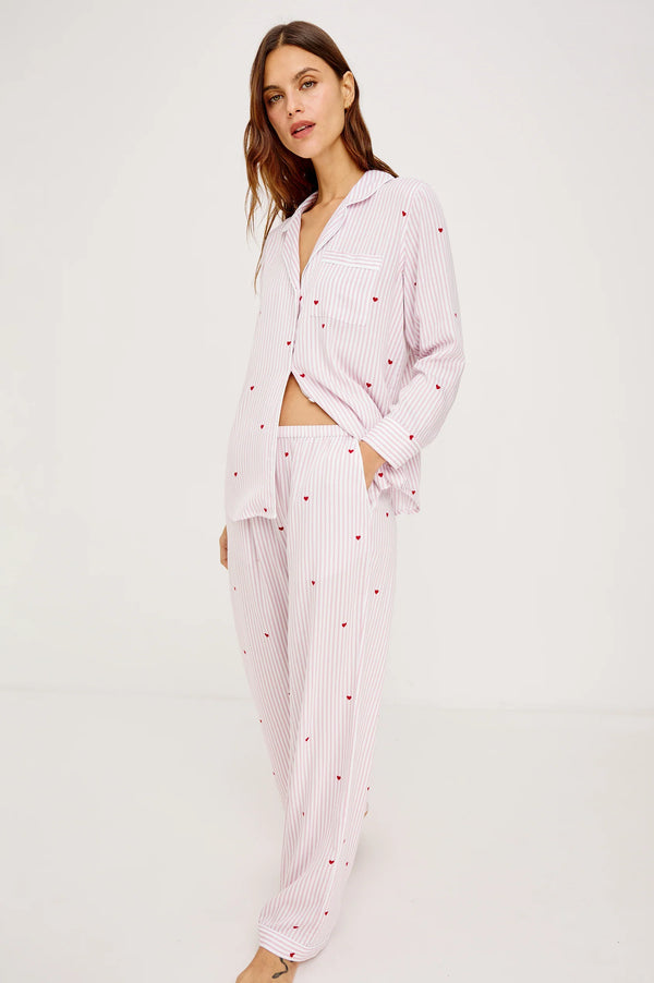 RAILS Luna pajama set Rose Stripe Hearts