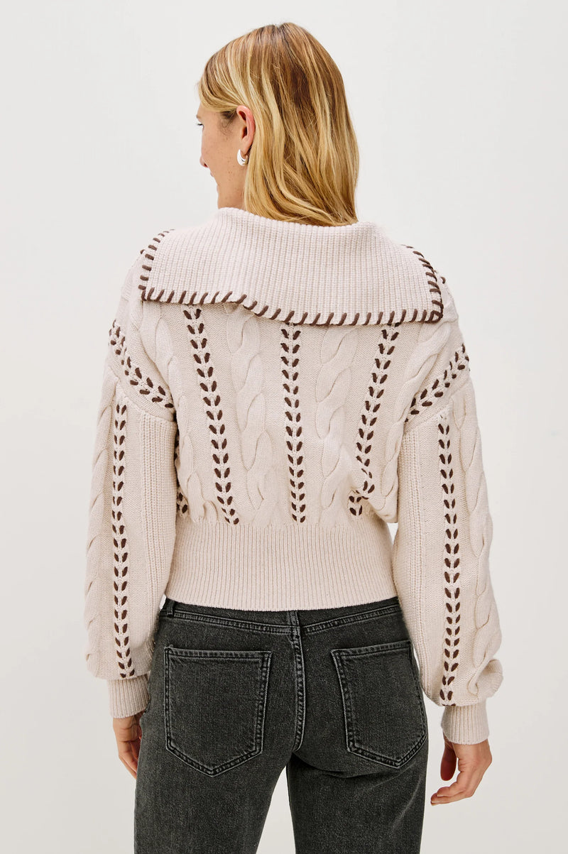 RAILS Lune sweater Oatmeal Brown Whip Stitch
