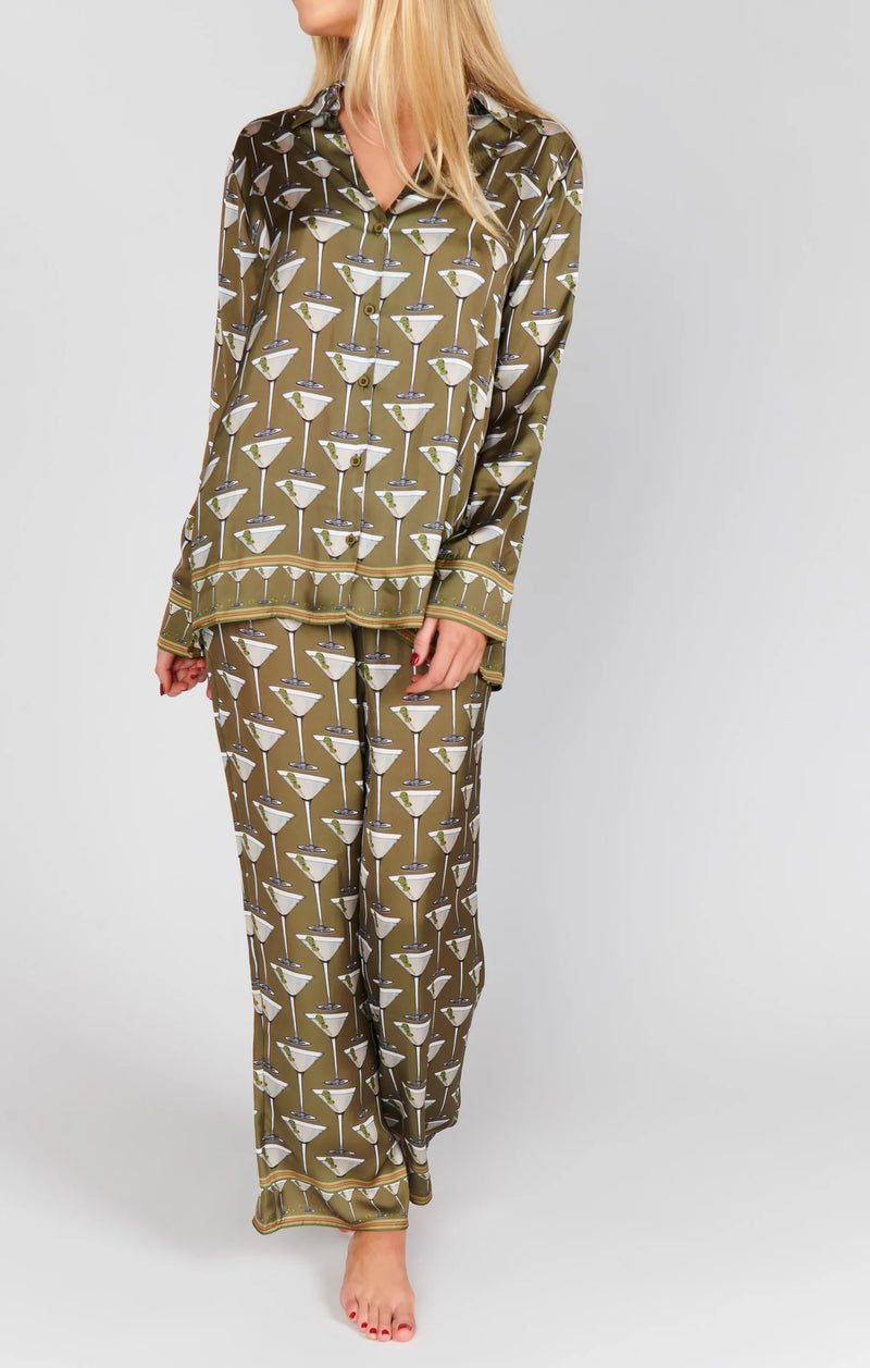 Show Me Your Mumu Overslept PJ Set in Extra Dirty Martini Silky
