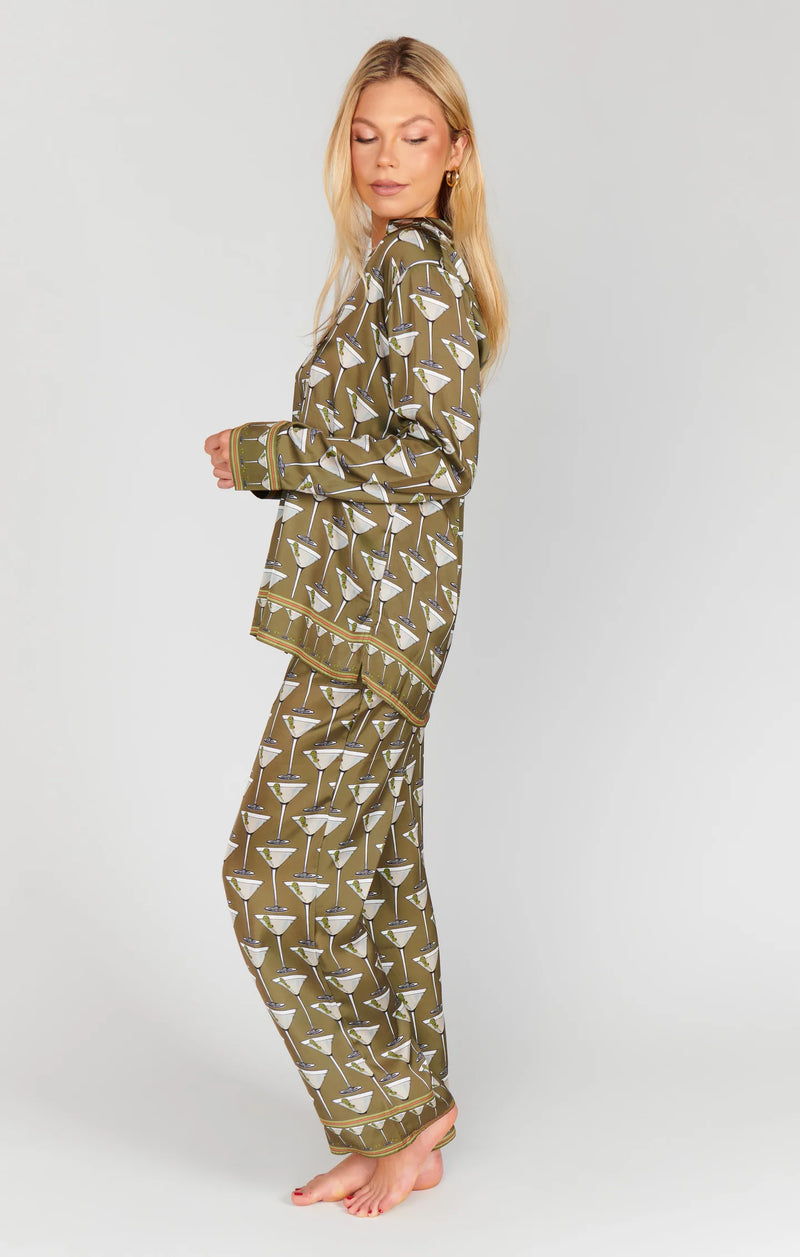 Show Me Your Mumu Overslept PJ Set in Extra Dirty Martini Silky