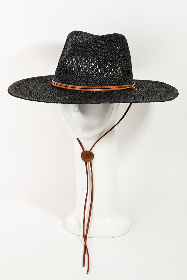 Braided Weave Sun Hat Black