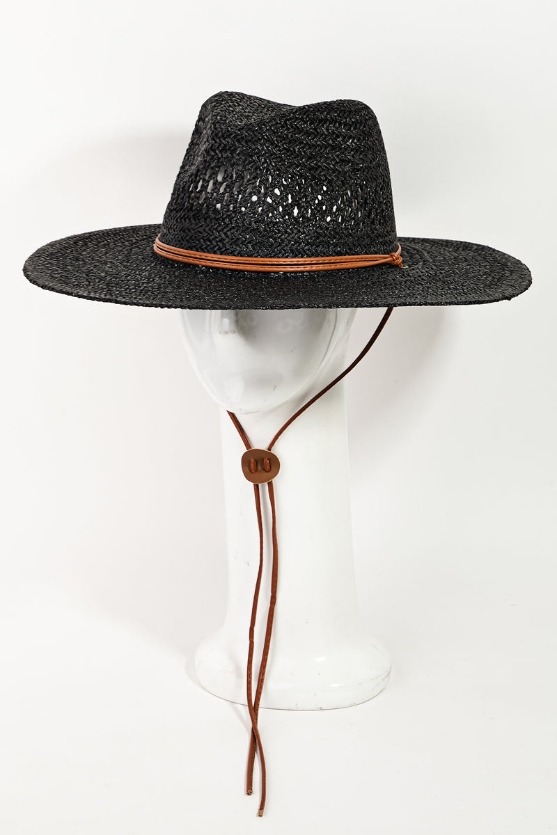 Braided Weave Sun Hat Black