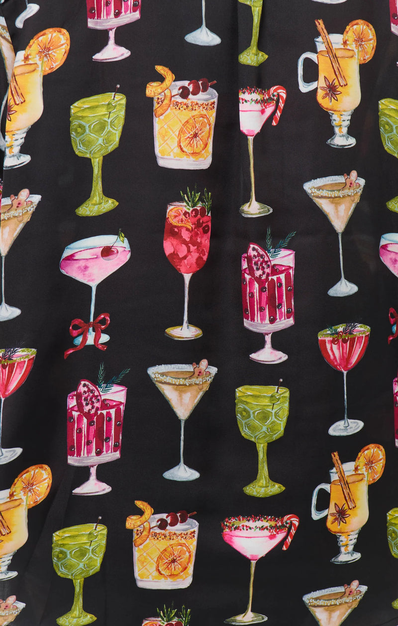 Show Me Your Mumu Classic PJ Set Holiday Cocktails Silky