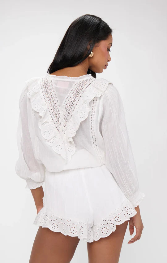 Show Me Your Mumu French Blouse {White Eyelet} Top