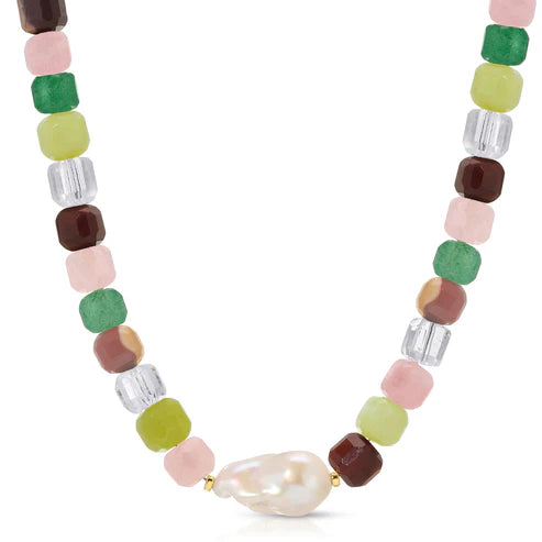 Jurate LA Maris Mixed Quartz Baroque Pearl Necklace