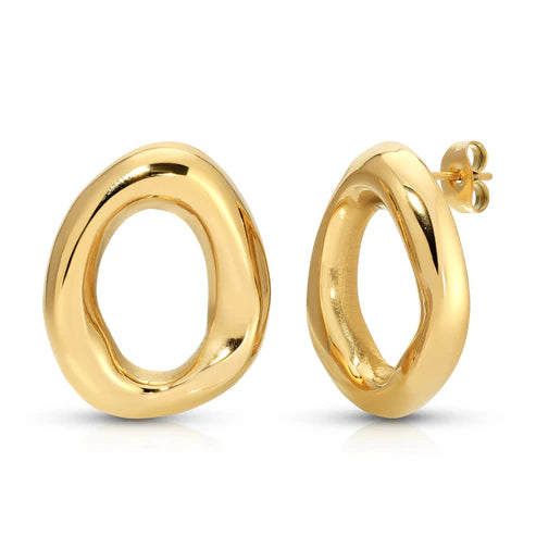 Jurate LA Orbit 2.0 Gold Circle Statement Stud Earring