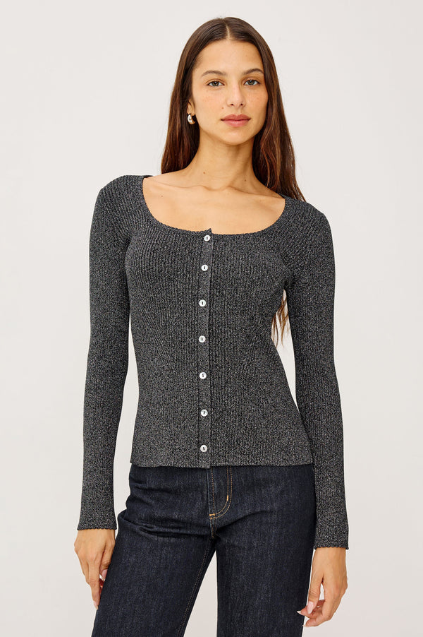 RAILS TRUNKSHOW Paulina sweater Gunmetal Lurex