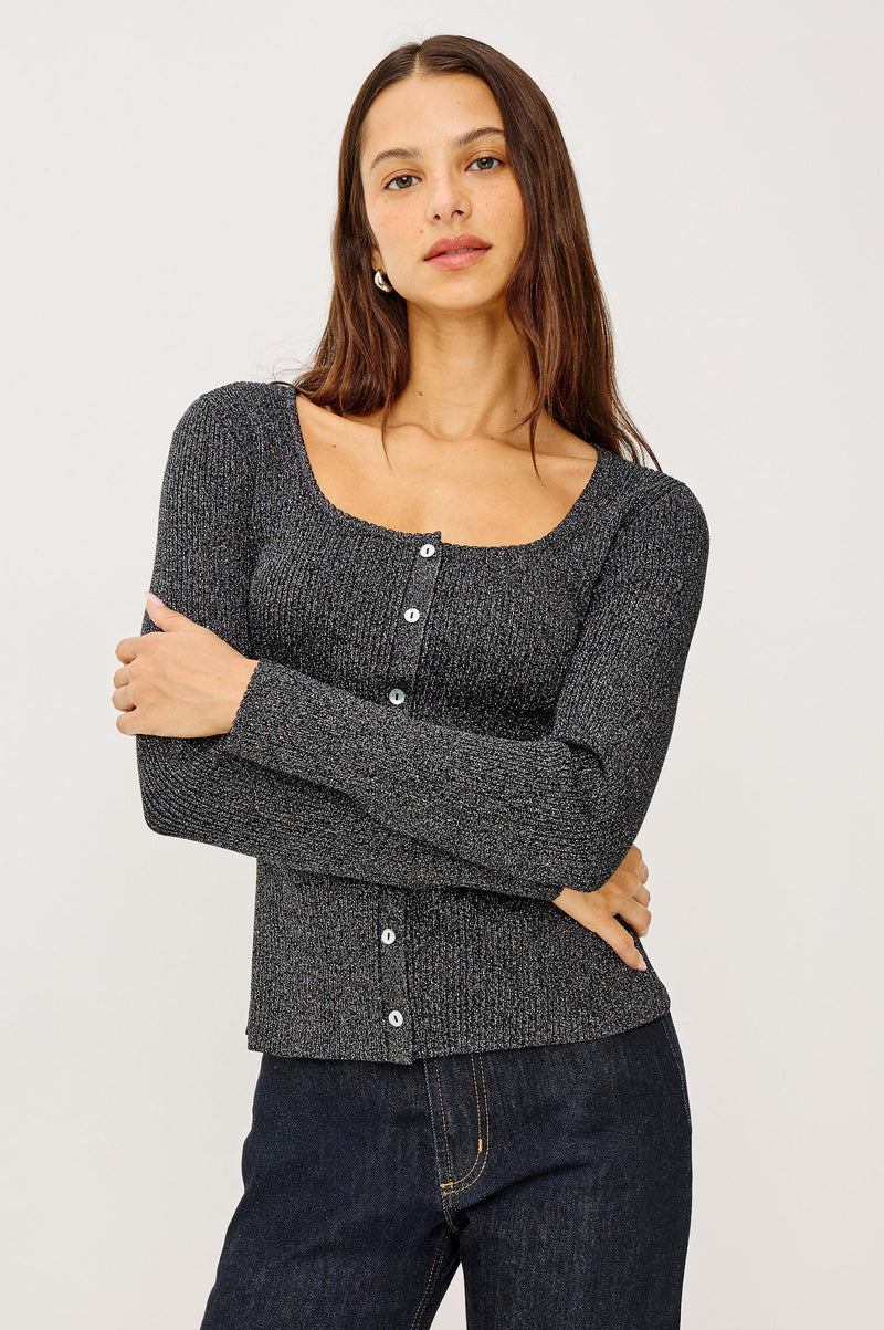 RAILS TRUNKSHOW Paulina sweater Gunmetal Lurex
