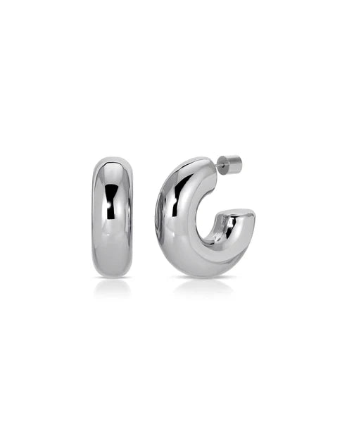Jurate LA Richie Chunky Silver Hoop Earrings
