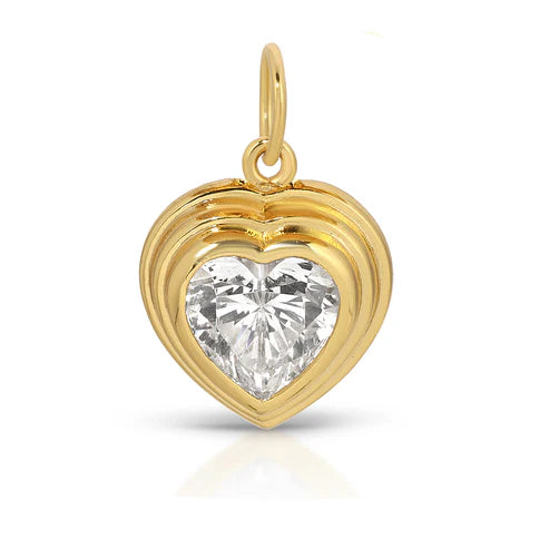 Jurate LA Shimmer Heart Charm Set Necklace