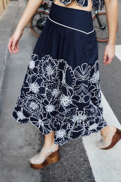 gone with the wind blue dress FARM Rio Full of Flowers Midi Dress Blue Floral Print Cotton Size Medi   Celebrity Owned