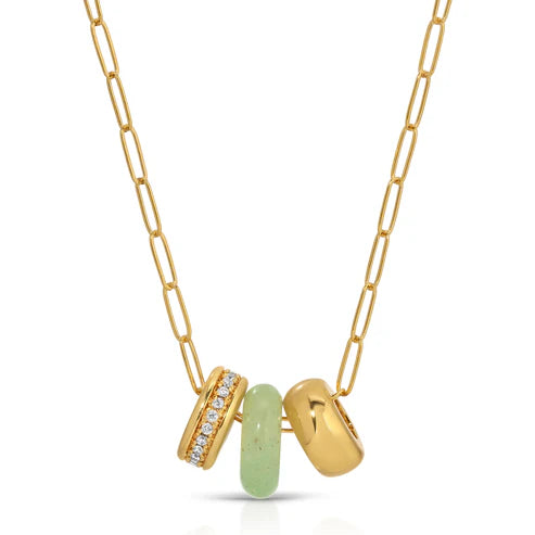 Jurate LA Lux Verde Charm Spacer Set Necklace