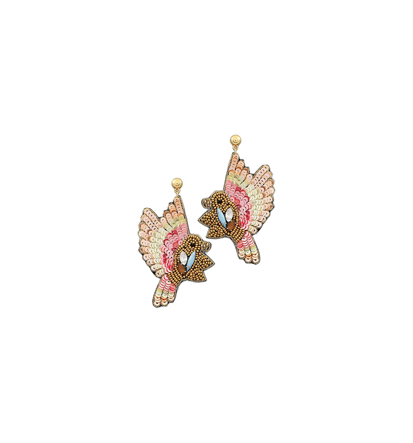 Bishop Boutique Bead Sequin Bird Earrings