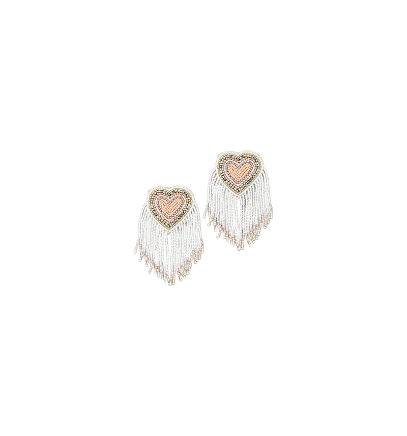 BISHOP BOUTIQUE Beads Tassel Heart Earrings