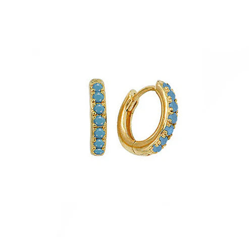 Jurate LA You Fancy Turquoise Huggie Hoop Earrings