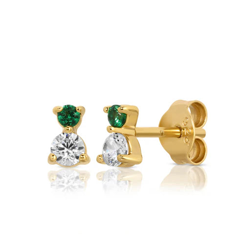 Jurate LA Dawn Emerald Stud Earrings