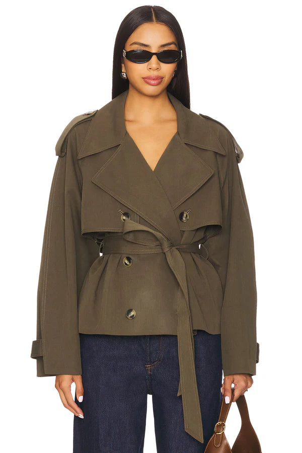 Elodie eleanor cropped trench coat