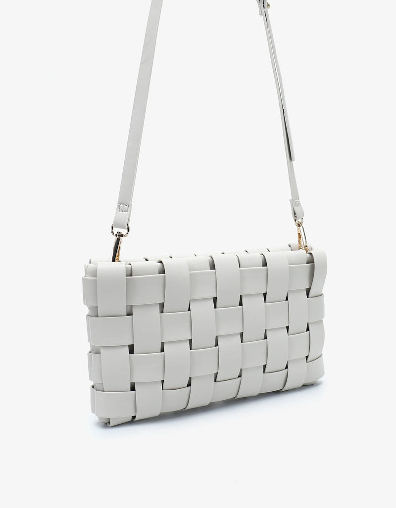 REMI/REID LINDY WOVEN CLUTCH SMALL OFF-WHITE