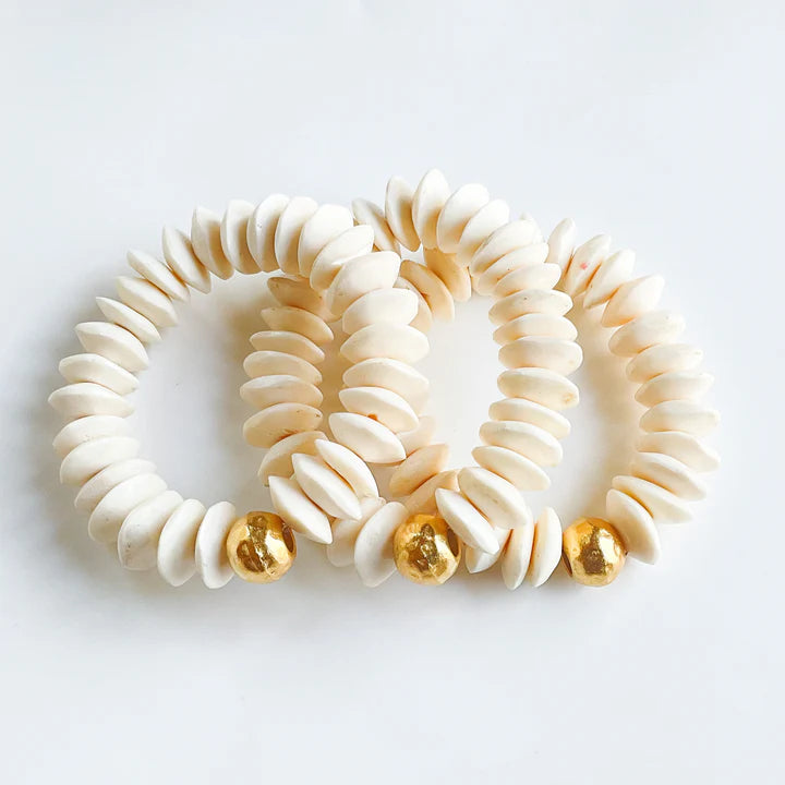 Virtue Heishi Bone Bracelets