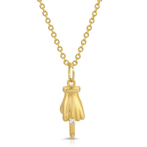 Jurate LA Kiss Off Middle Finger Necklace