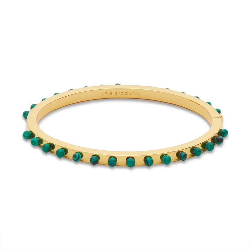 Lele Sadoughi MALACHITE HINGE BANGLE