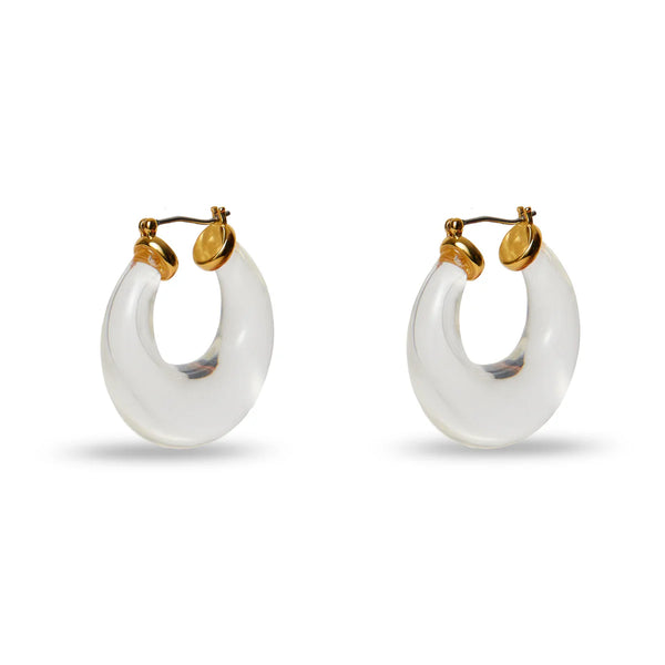 Lele Sadoughi APRIL DIAMOND BIRTHSTONE DOUBLE HOOP
