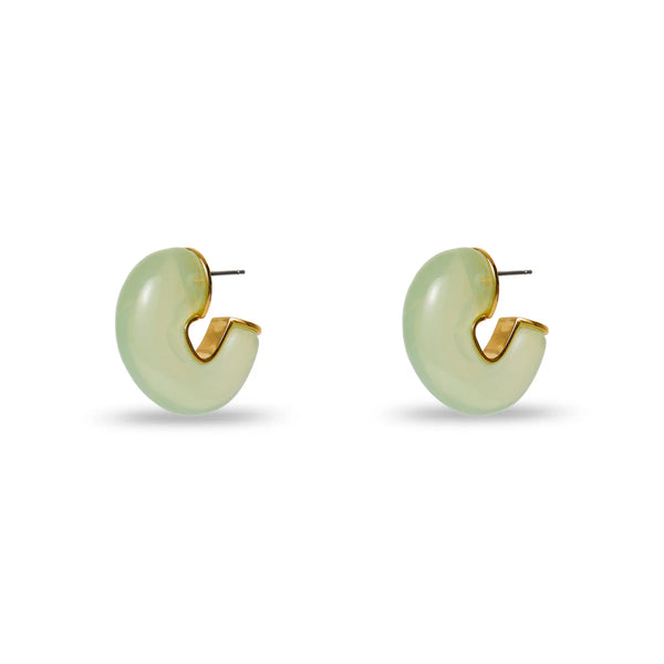 Lele Sadoughi AUGUST PERIDOT BIRTHSTONE CHUNKY HOOP