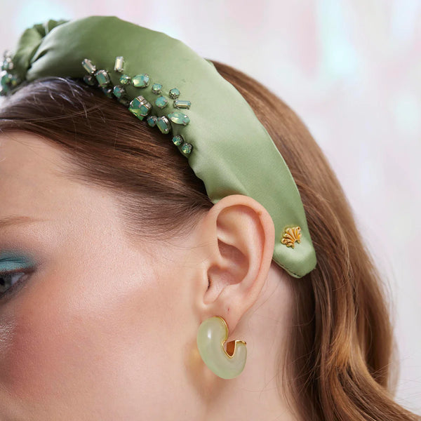 Lele Sadoughi AUGUST PERIDOT BIRTHSTONE CHUNKY HOOP