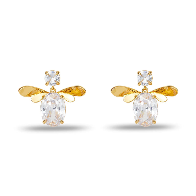 Lele Sadoughi CRYSTAL HONEYBEE DROP EARRINGS