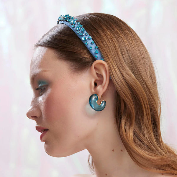 Lele Sadoughi DECEMBER BLUE TOPAZ BIRTHSTONE CHUNKY HOOP