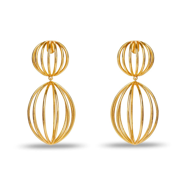 Lele Sadoughi GOLD BIRDCAGE EARRINGS