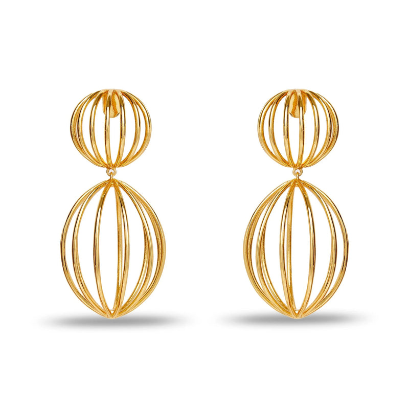 Lele Sadoughi GOLD BIRDCAGE EARRINGS