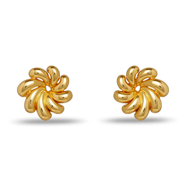 Lele Sadoughi GOLD PINWHEEL FLOWER BUTTON EARRINGS