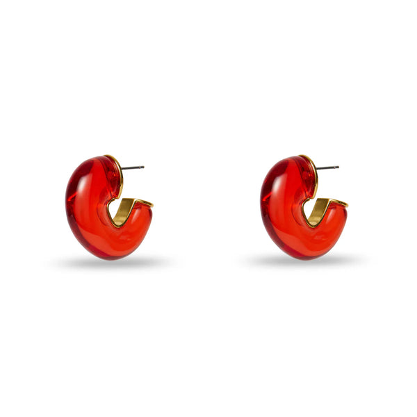 Lele Sadoughi JULY RUBY BIRTHSTONE CHUNKY HOOP