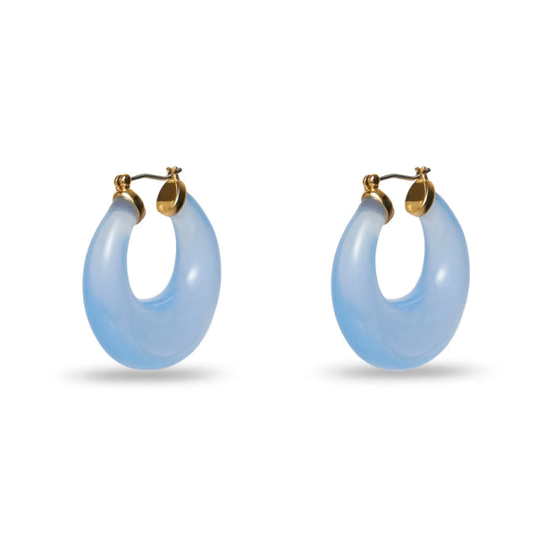 Lele Sadoughi MARCH AQUAMARINE BIRTHSTONE DOUBLE HOOP