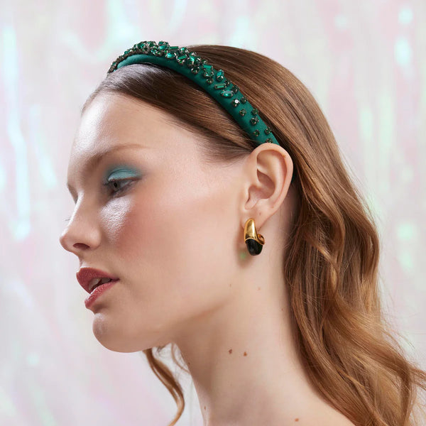 Lele Sadoughi MAY EMERALD BIRTHSTONE DOME DROP