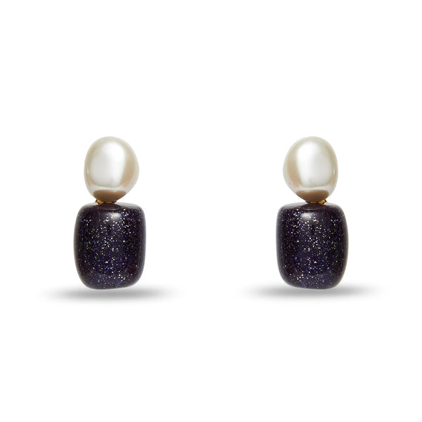 Lele Sadoughi MIDNIGHT PEBBLE STUD EARRINGS