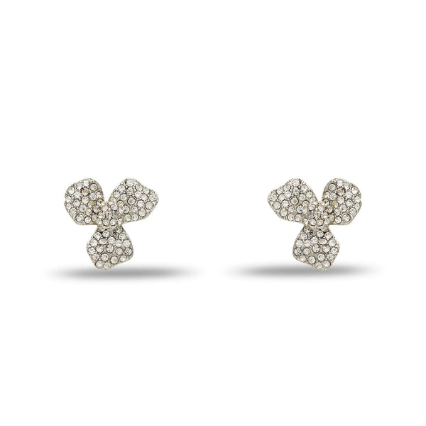 Lele Sadoughi CRYSTAL PAVE TRILLIUM STUD EARRINGS