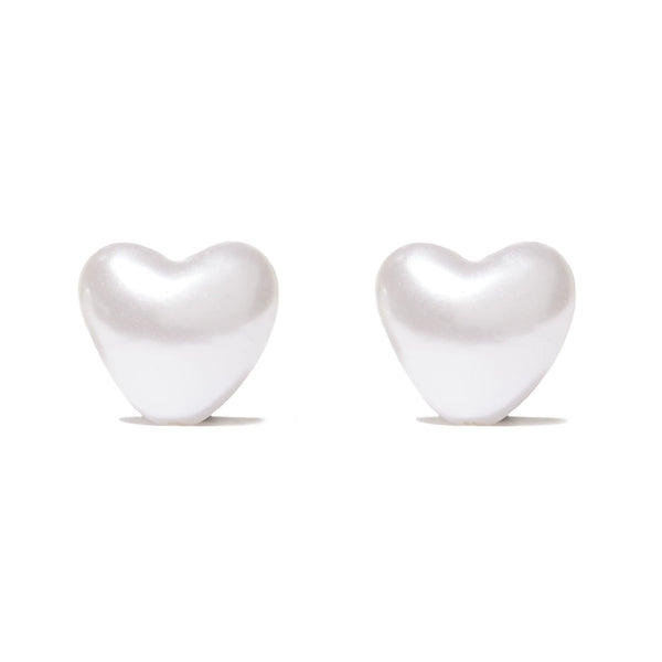 Lele Sadoughi PEARL HEART STUD EARRINGS