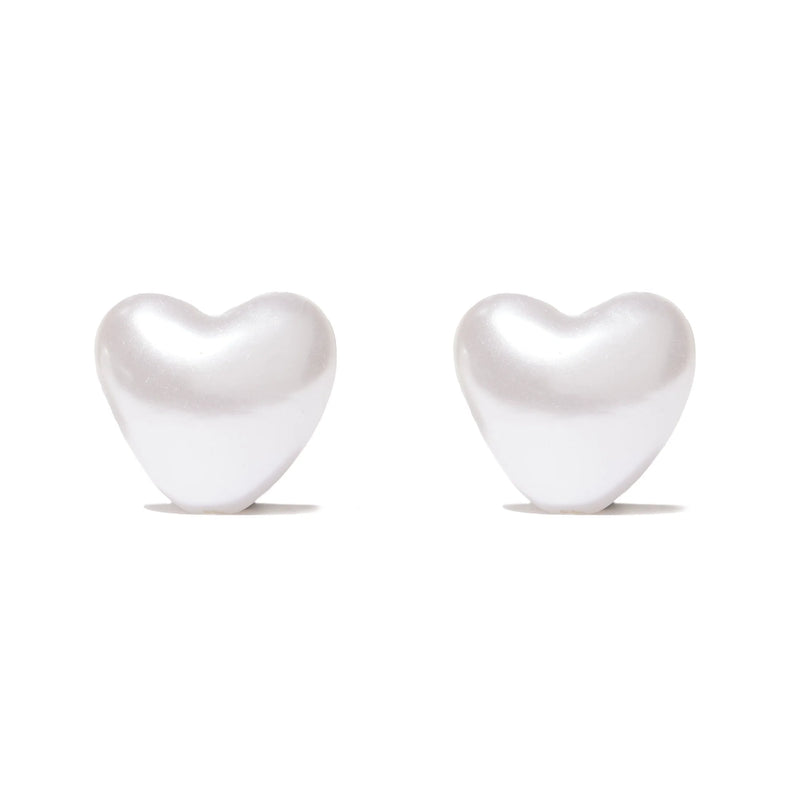 Lele Sadoughi PEARL HEART STUD EARRINGS