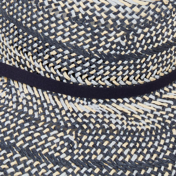 Lele Sadoughi NAVY STRAW WOVEN HAT