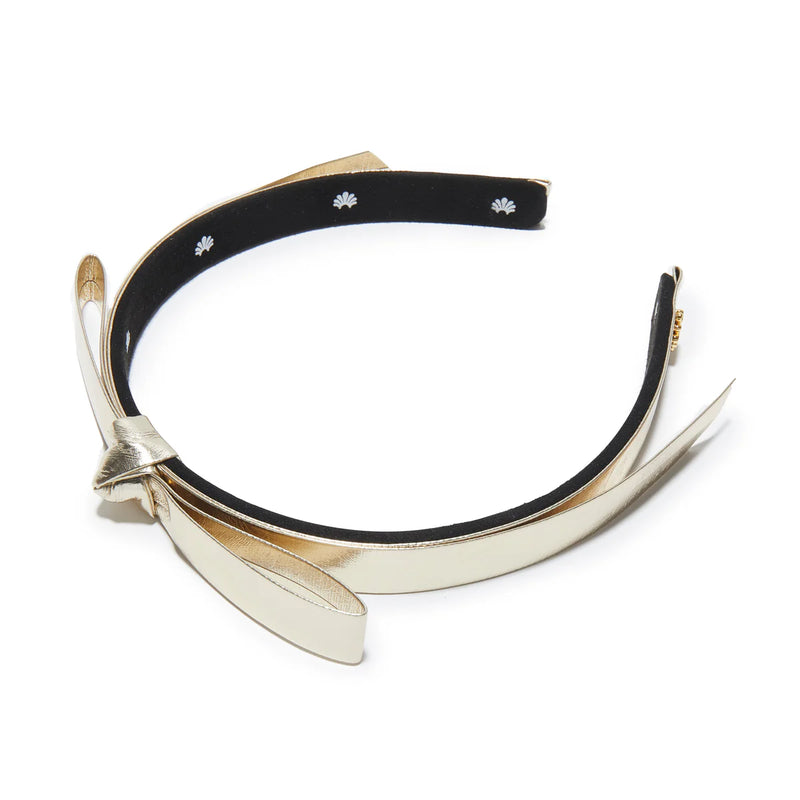 Lele Sadoughi GOLD BARDOT FAUX LEATHER HEADBAND