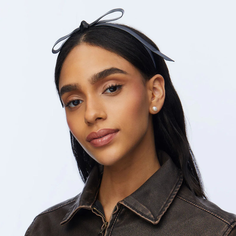 Lele Sadoughi JET BARDOT FAUX LEATHER HEADBAND